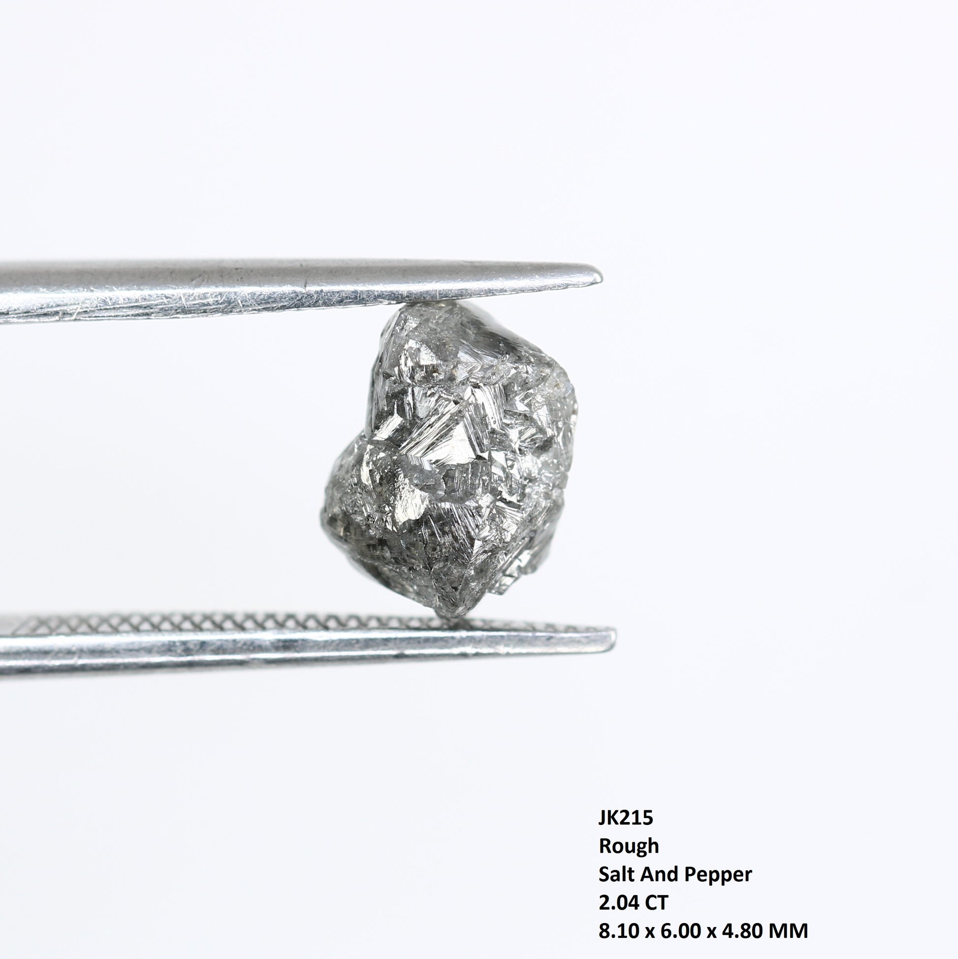 2.04 CT Raw Salt And Pepper Irregular Cut Rough Diamond For Engagement Ring - JayKrishna Diamond