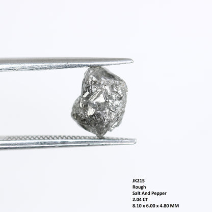 2.04 CT Raw Salt And Pepper Irregular Cut Rough Diamond For Engagement Ring - JayKrishna Diamond