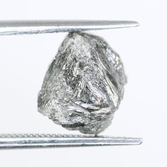 3.20 CT Raw Irregular Cut Rough Salt And Pepper Diamond For Engagement Ring - JayKrishna Diamond