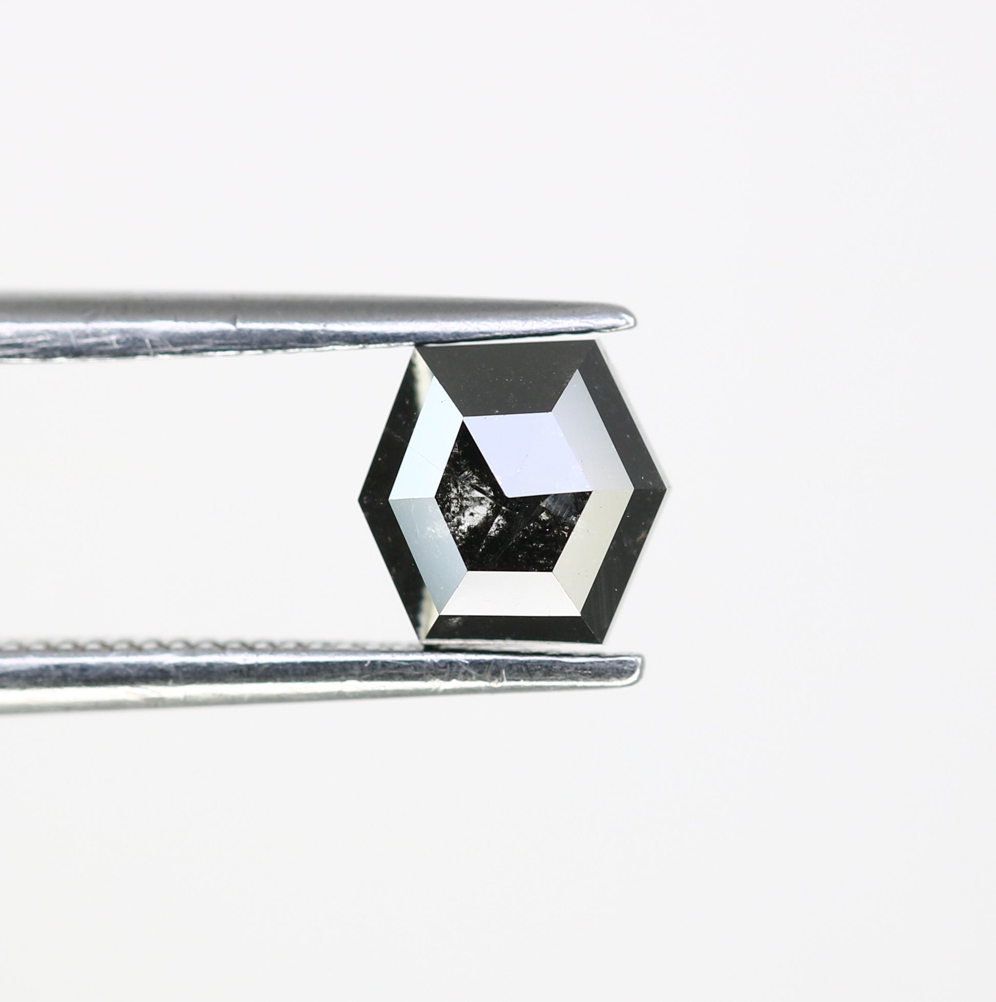 1.11 CT Loose Salt And Pepper Hexagon Cut 5.60 MM Diamond For Wedding Ring - JayKrishna Diamond