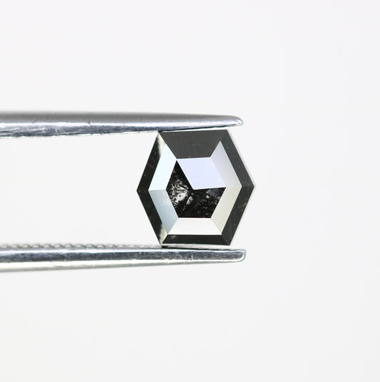 1.11 CT Loose Salt And Pepper Hexagon Cut 5.60 MM Diamond For Wedding Ring - JayKrishna Diamond