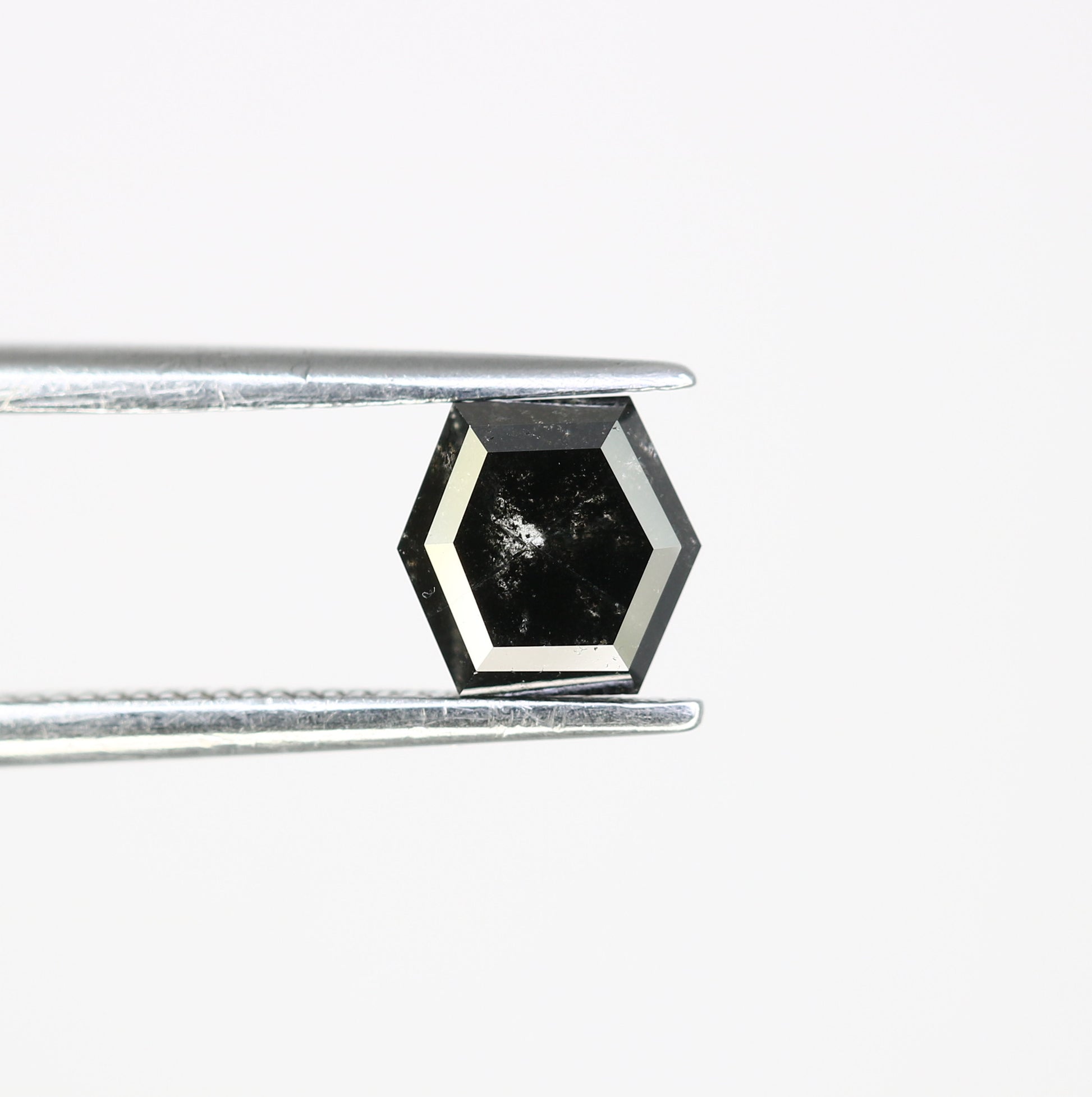 1.11 CT Loose Salt And Pepper Hexagon Cut 5.60 MM Diamond For Wedding Ring - JayKrishna Diamond