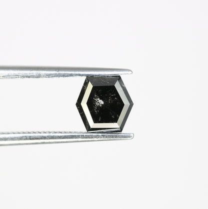 1.11 CT Loose Salt And Pepper Hexagon Cut 5.60 MM Diamond For Wedding Ring - JayKrishna Diamond