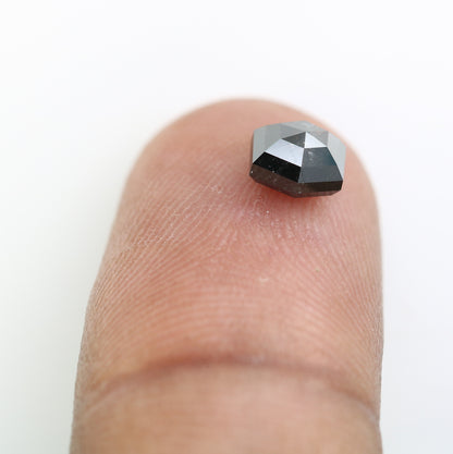 1.11 CT Loose Salt And Pepper Hexagon Cut 5.60 MM Diamond For Wedding Ring - JayKrishna Diamond
