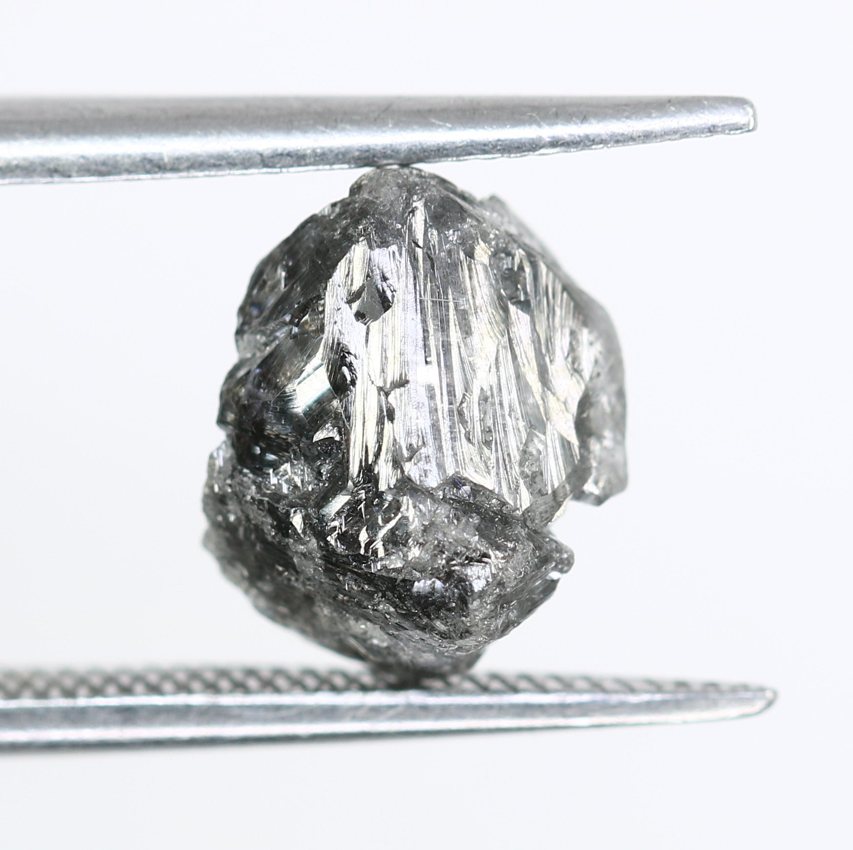 2.58 CT Rough Raw Uncut Salt And Pepper Diamond For Engagement Ring - JayKrishna Diamond