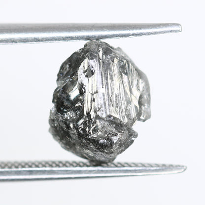 2.58 CT Rough Raw Uncut Salt And Pepper Diamond For Engagement Ring - JayKrishna Diamond