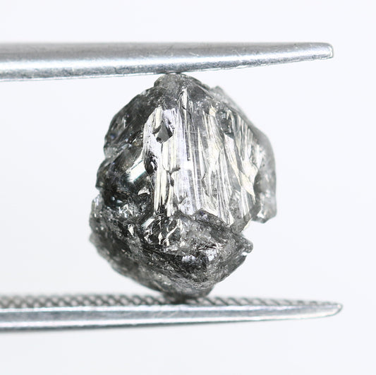 2.58 CT Rough Raw Uncut Salt And Pepper Diamond For Engagement Ring - JayKrishna Diamond