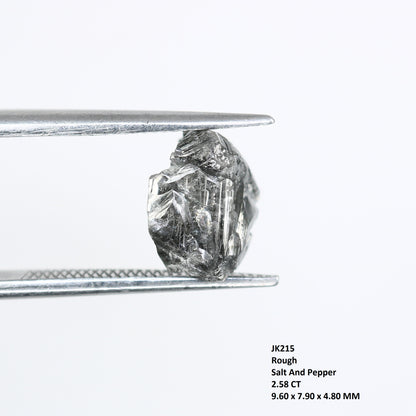 2.58 CT Rough Raw Uncut Salt And Pepper Diamond For Engagement Ring - JayKrishna Diamond