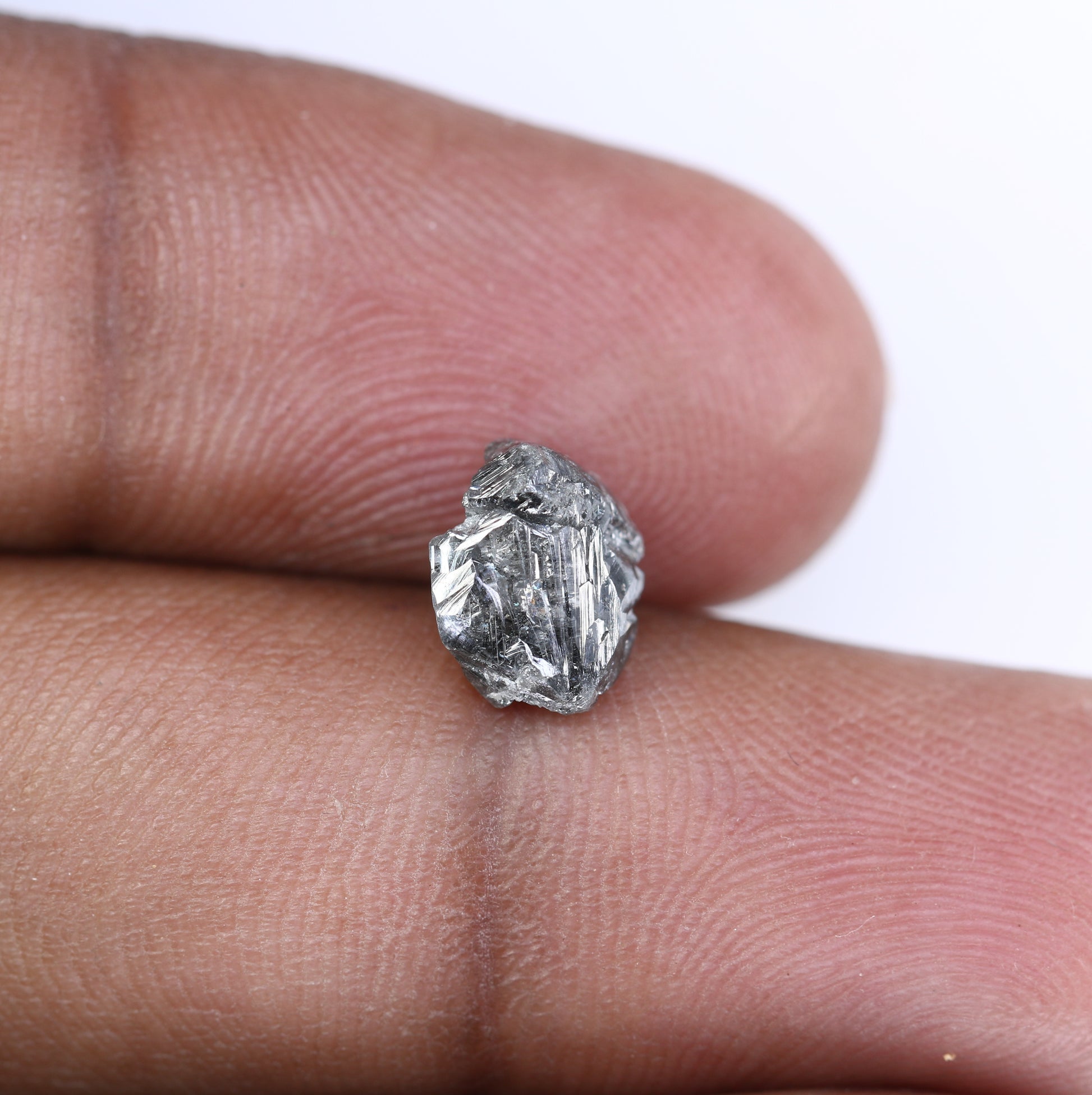2.58 CT Rough Raw Uncut Salt And Pepper Diamond For Engagement Ring - JayKrishna Diamond