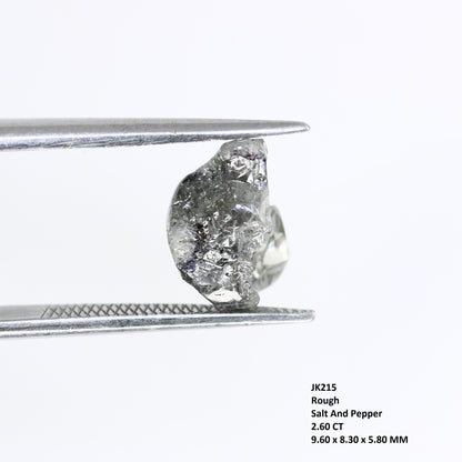 2.60 CT Uncut Rough Raw Salt And Pepper Diamond For Engagement Ring - JayKrishna Diamond