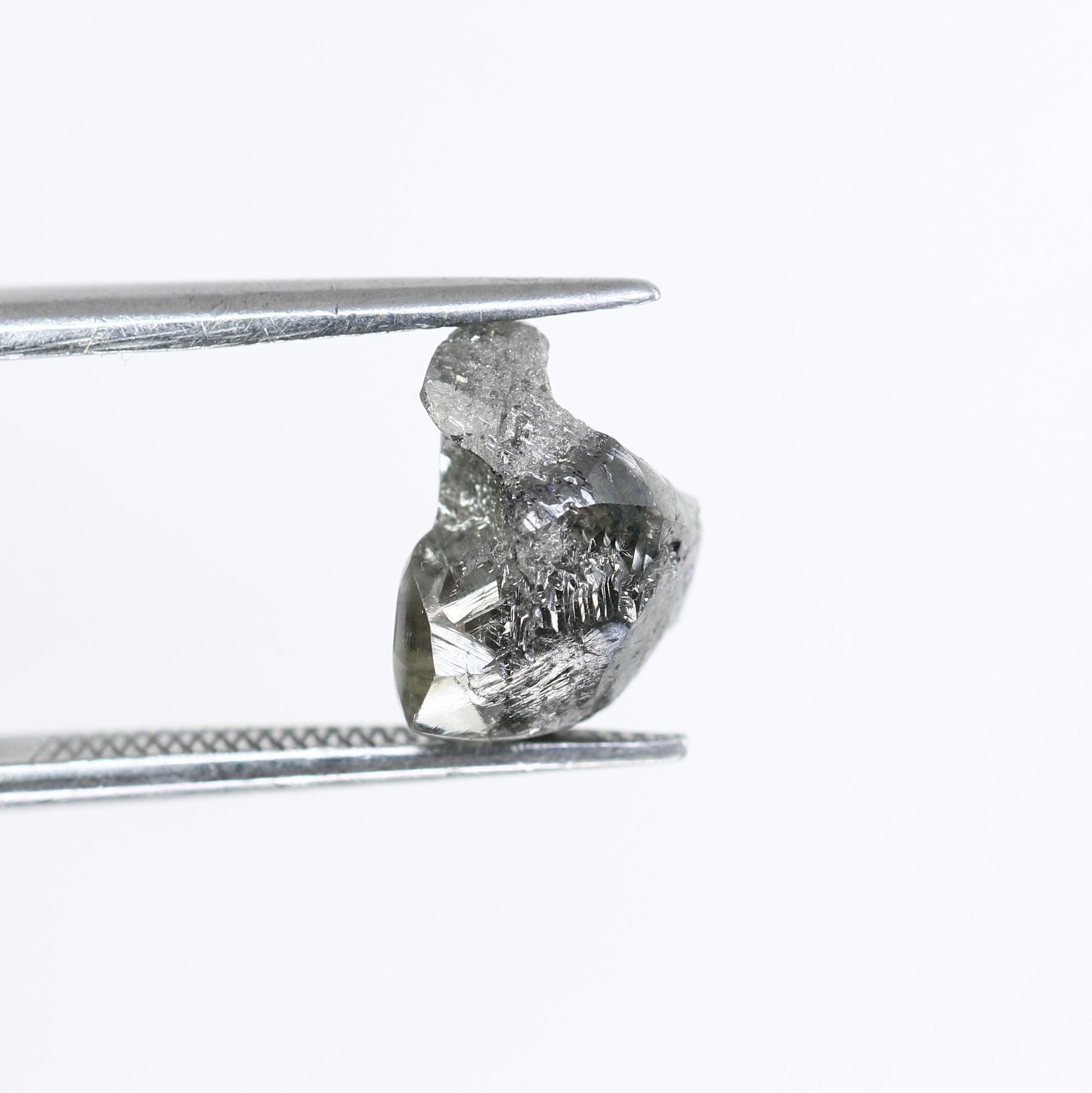 2.60 CT Uncut Rough Raw Salt And Pepper Diamond For Engagement Ring - JayKrishna Diamond