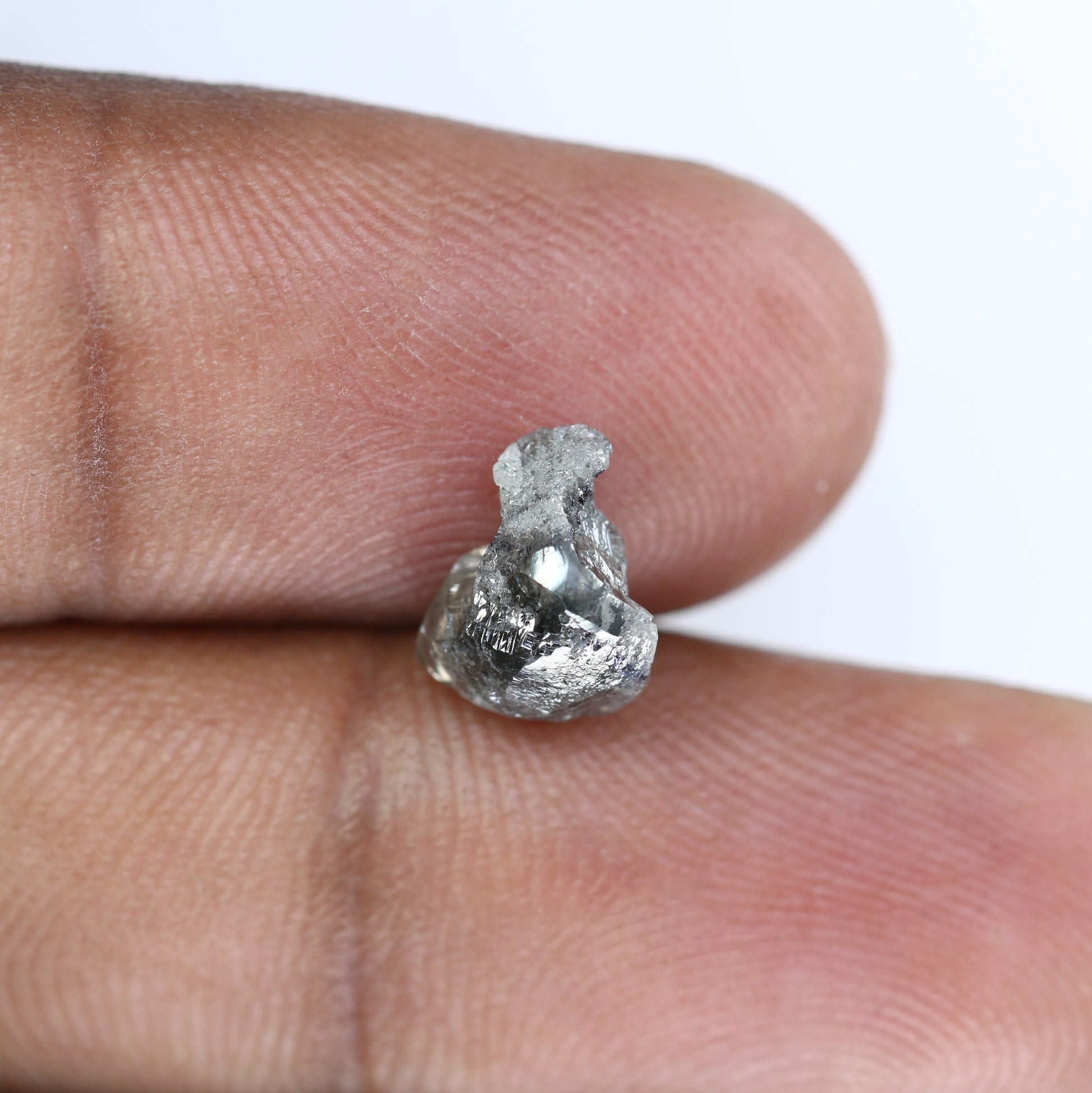 2.60 CT Uncut Rough Raw Salt And Pepper Diamond For Engagement Ring - JayKrishna Diamond
