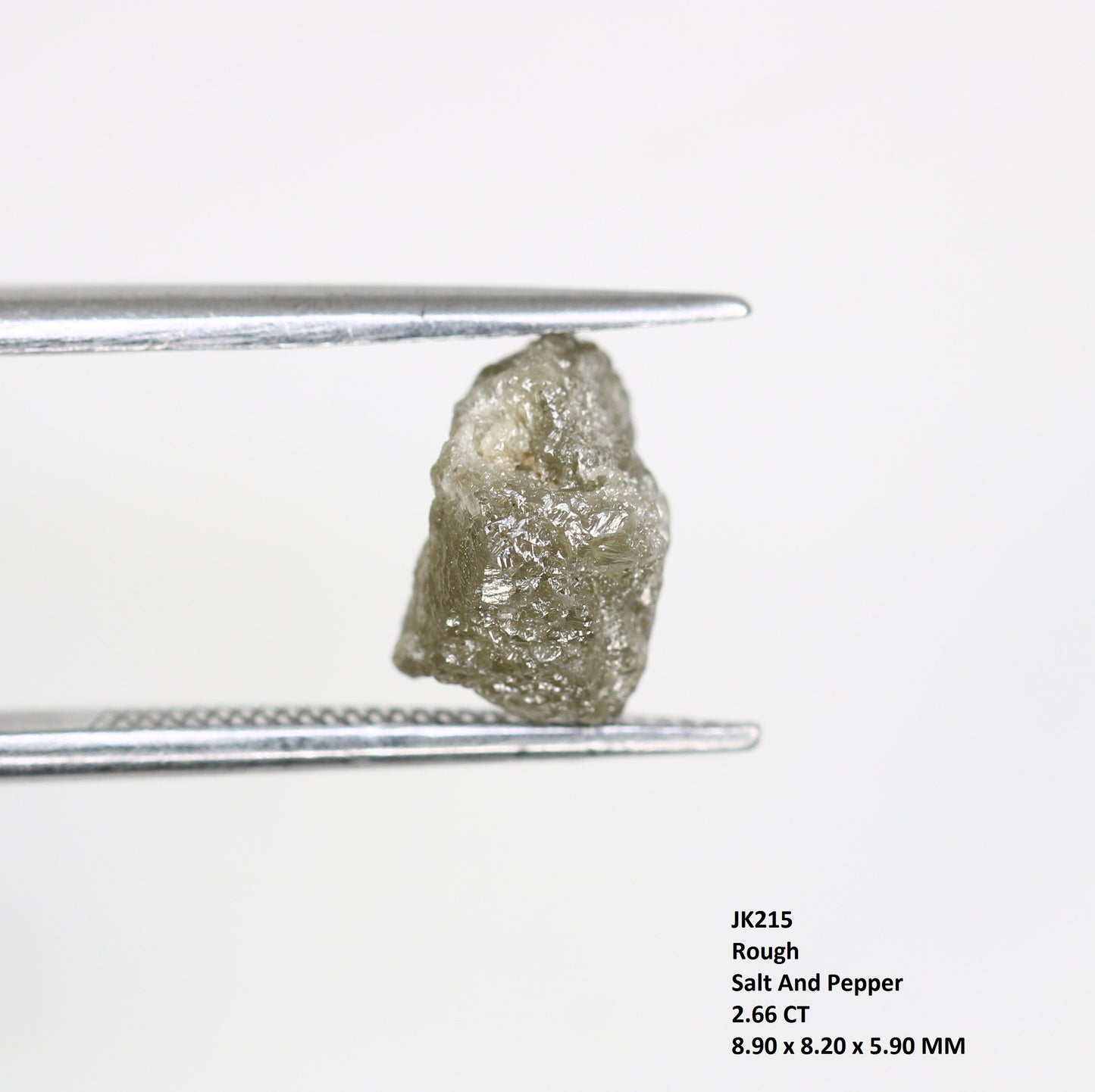 2.66 CT Raw Salt And Pepper Uncut Rough Diamond For Engagement Ring - JayKrishna Diamond
