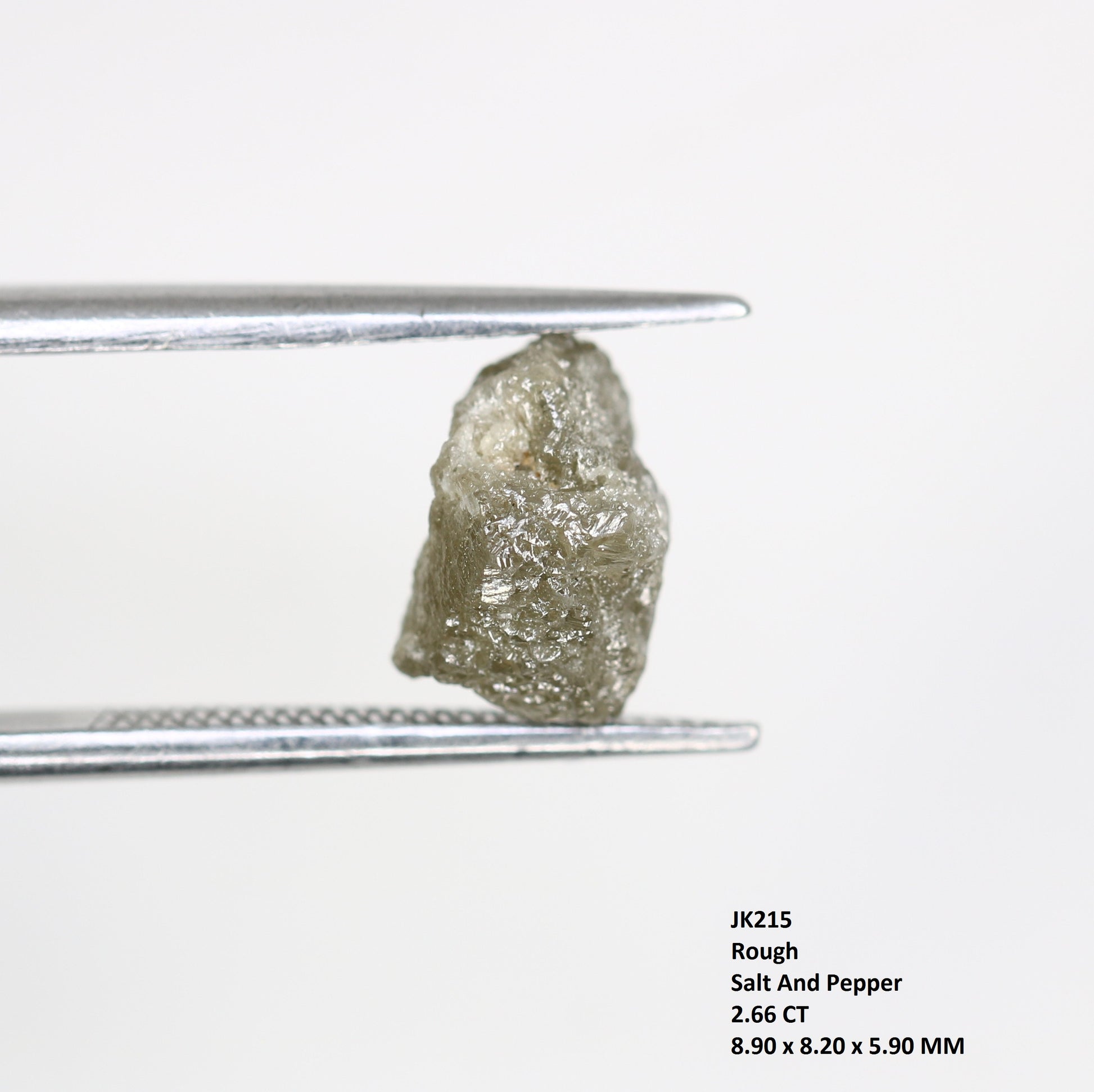 2.66 CT Raw Salt And Pepper Uncut Rough Diamond For Engagement Ring - JayKrishna Diamond