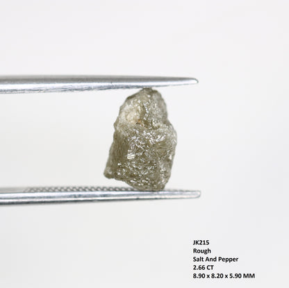 2.66 CT Raw Salt And Pepper Uncut Rough Diamond For Engagement Ring - JayKrishna Diamond