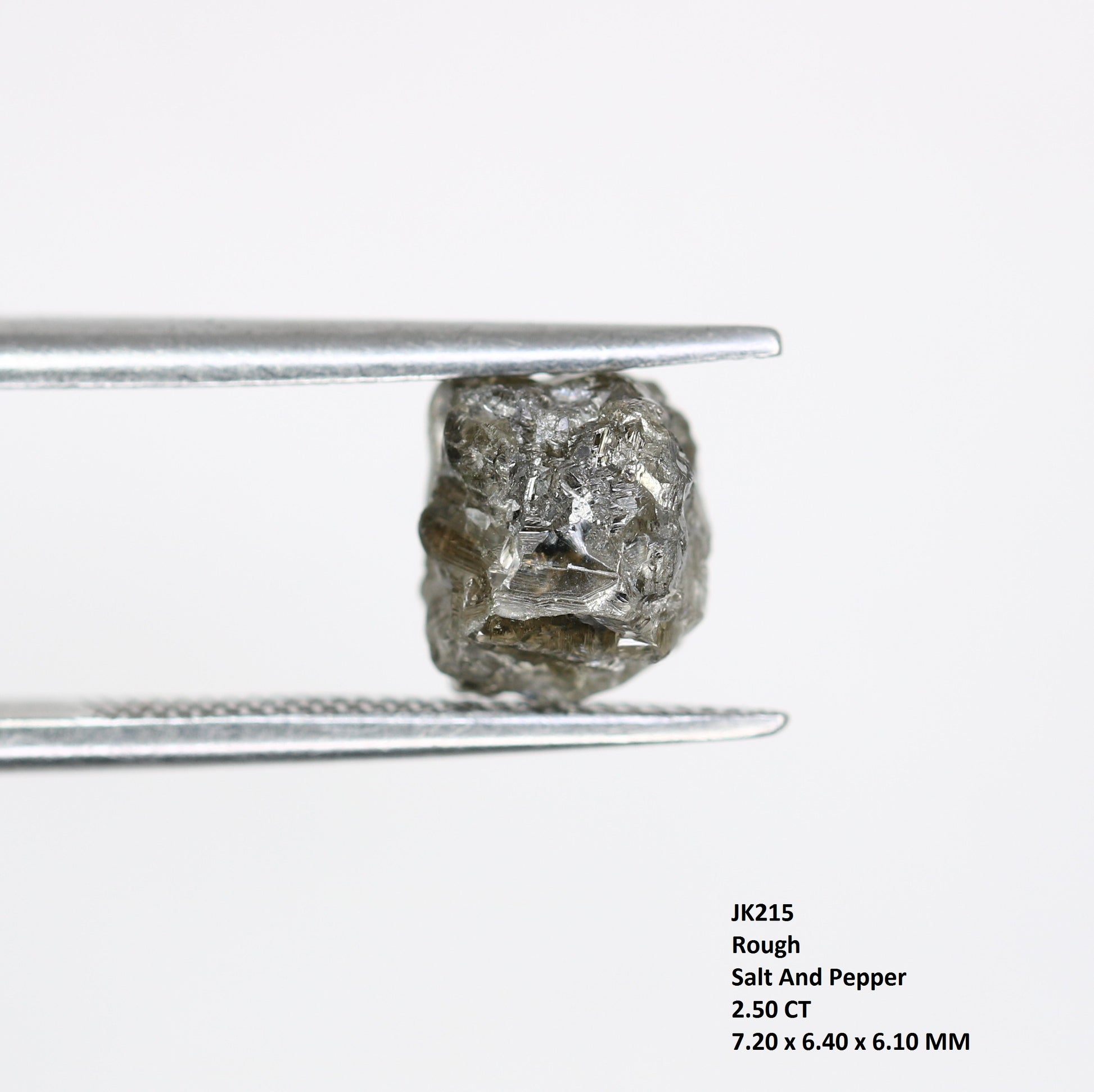 2.50 CT Raw Salt And Pepper Uncut Rough Diamond For Engagement Ring - JayKrishna Diamond