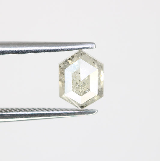 0.94 CT Salt And Pepper Elongated Hexagon Shape 6.50 MM Diamond For Engagement Ring - JayKrishna Diamond
