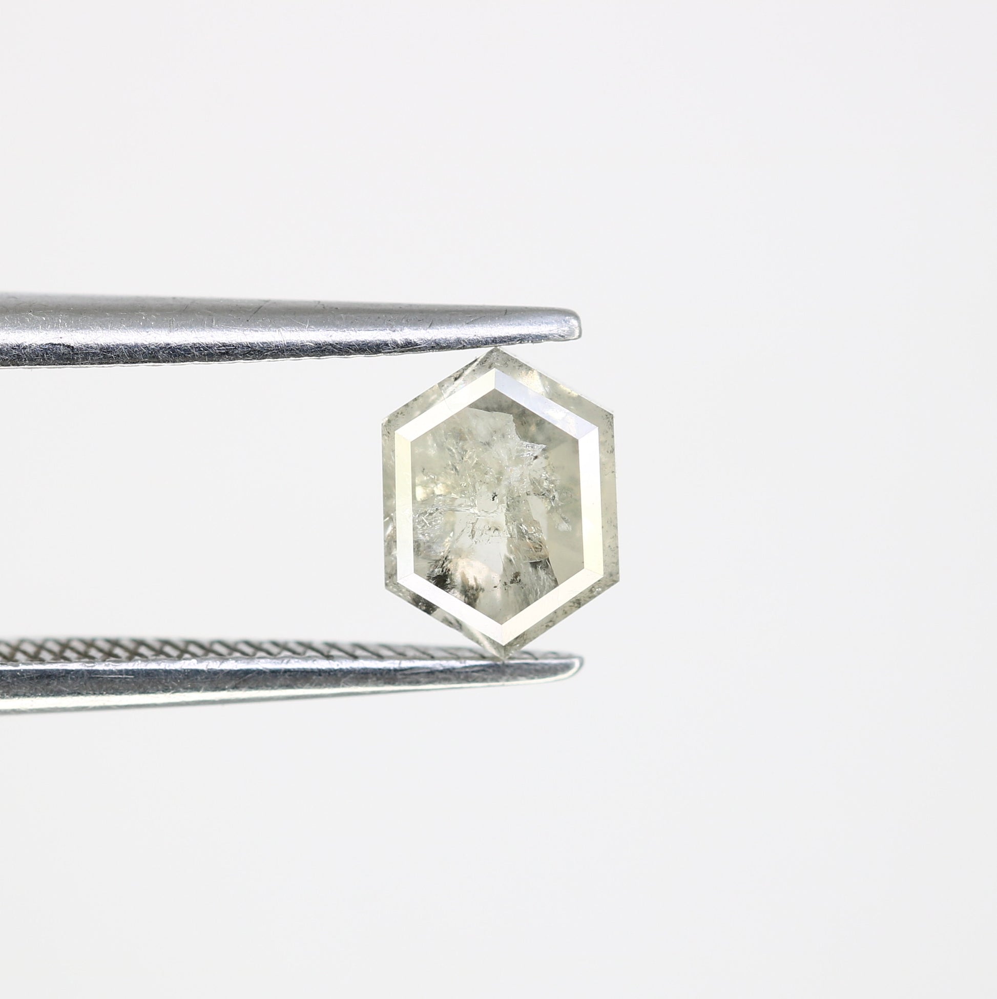 0.94 CT Salt And Pepper Elongated Hexagon Shape 6.50 MM Diamond For Engagement Ring - JayKrishna Diamond