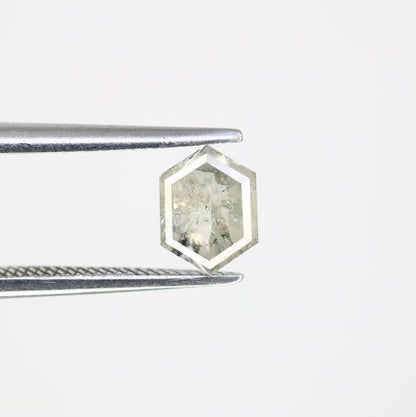0.94 CT Salt And Pepper Elongated Hexagon Shape 6.50 MM Diamond For Engagement Ring - JayKrishna Diamond