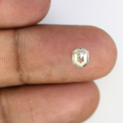0.94 CT Salt And Pepper Elongated Hexagon Shape 6.50 MM Diamond For Engagement Ring - JayKrishna Diamond