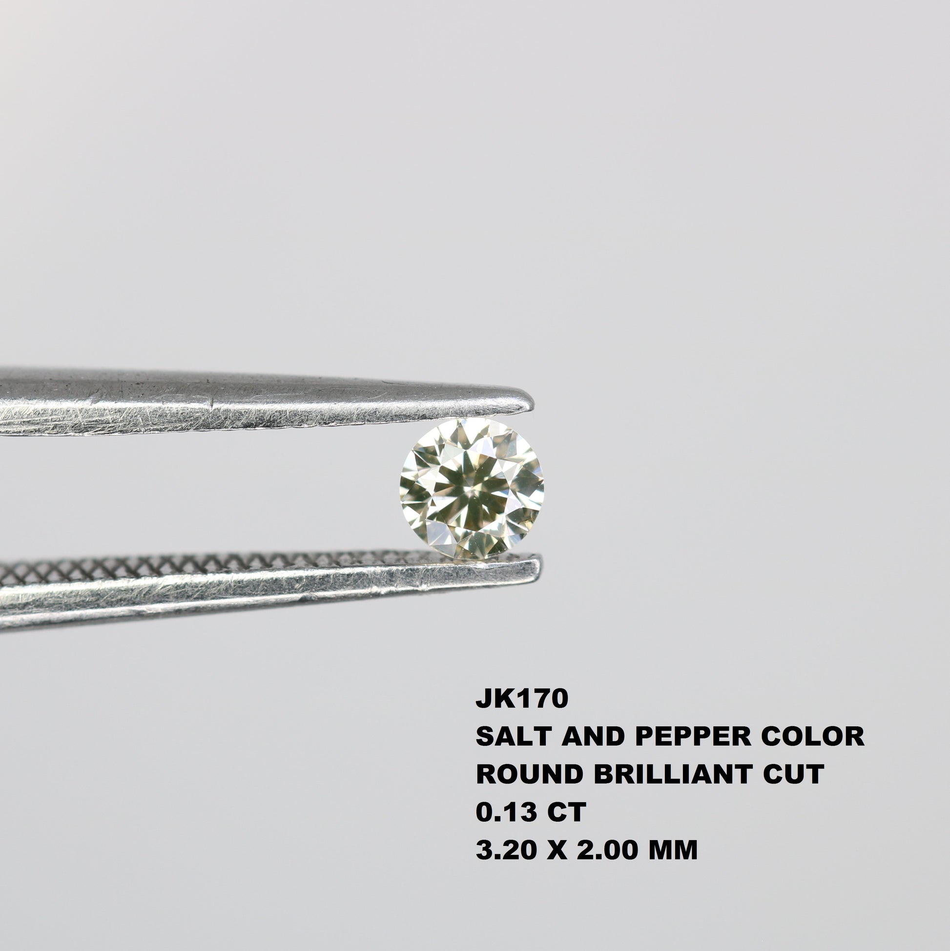 0.13 CT Natural Round Brilliant Cut Light Yellow Salt and Pepper Diamond – Loose Gemstone for Custom Jewelry - JayKrishna Diamond