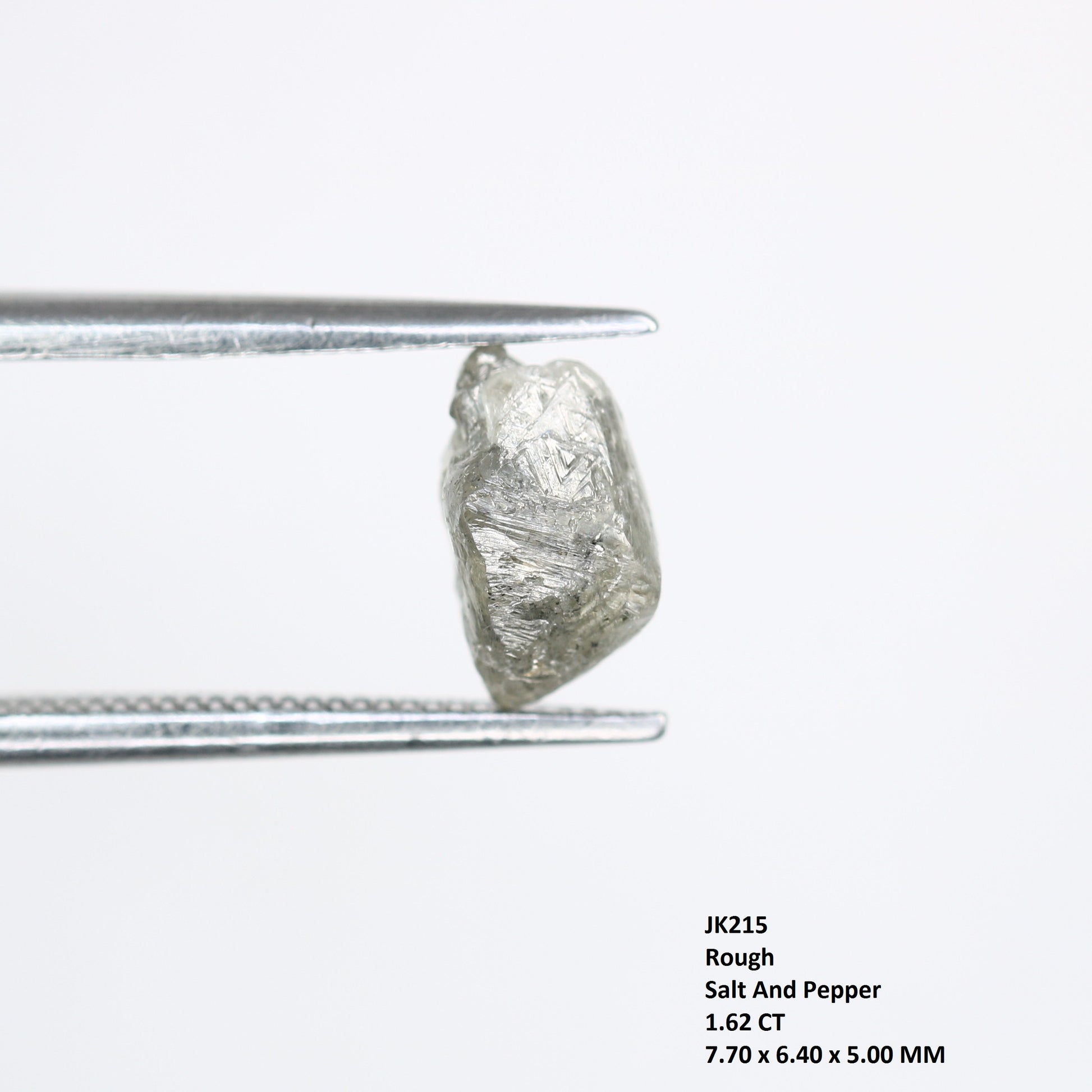 1.62 CT Salt And Pepper Uncut Raw Rough Diamond For Engagement Ring - JayKrishna Diamond