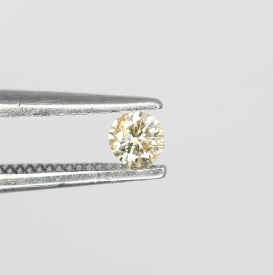 0.09 CT Natural Light Yellow Round Brilliant Cut Salt and Pepper Diamond for Custom Engagement Rings & Unique Jewelry - JayKrishna Diamond