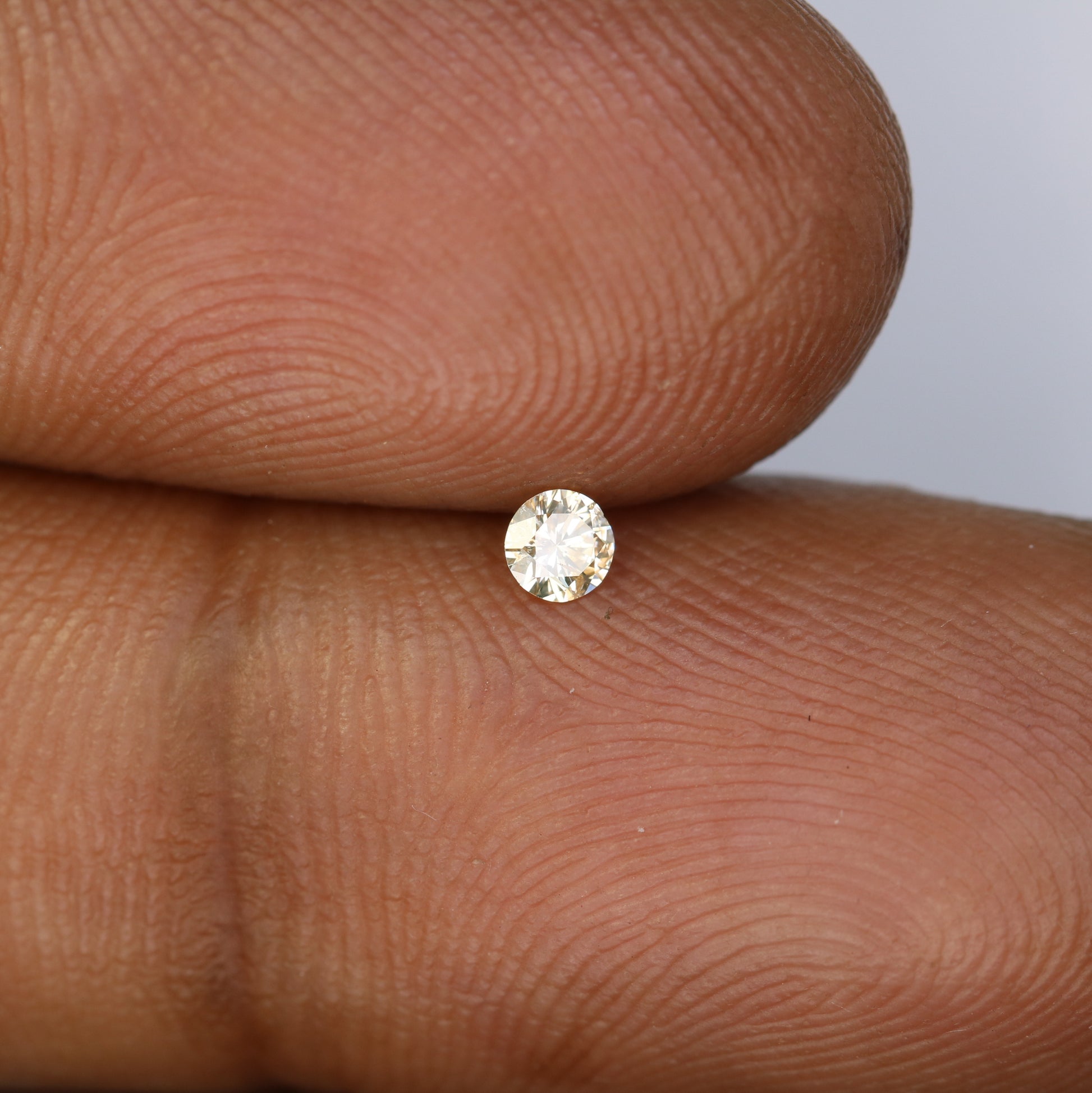 0.09 CT Natural Light Yellow Round Brilliant Cut Salt and Pepper Diamond for Custom Engagement Rings & Unique Jewelry - JayKrishna Diamond