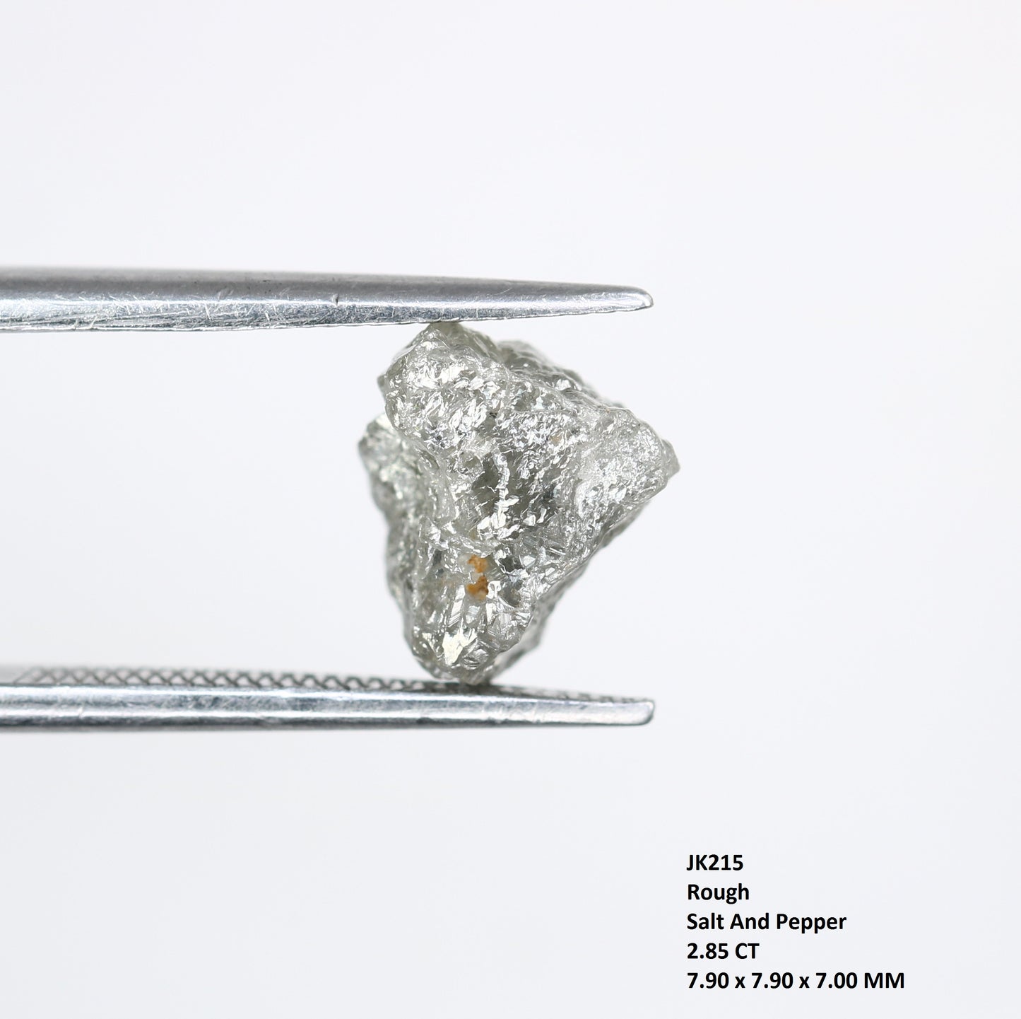 2.85 CT Salt And Pepper Uncut Raw Rough Diamond For Engagement Ring - JayKrishna Diamond