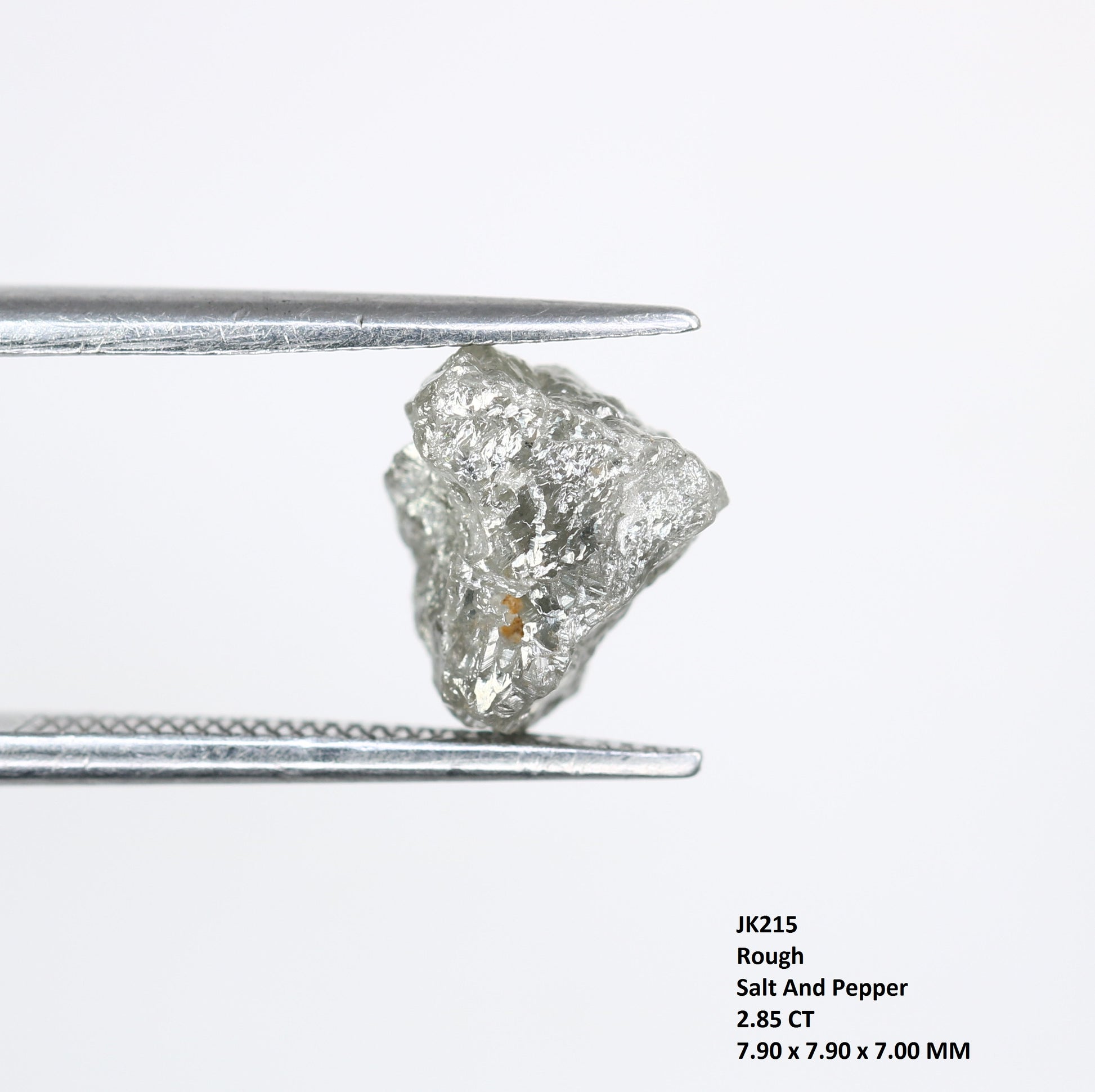 2.85 CT Salt And Pepper Uncut Raw Rough Diamond For Engagement Ring - JayKrishna Diamond