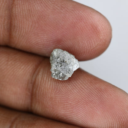 2.85 CT Salt And Pepper Uncut Raw Rough Diamond For Engagement Ring - JayKrishna Diamond