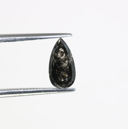 1.01 CT 8.20 MM Salt And Pepper Pear Shape Loose Diamond For Wedding Ring - JayKrishna Diamond