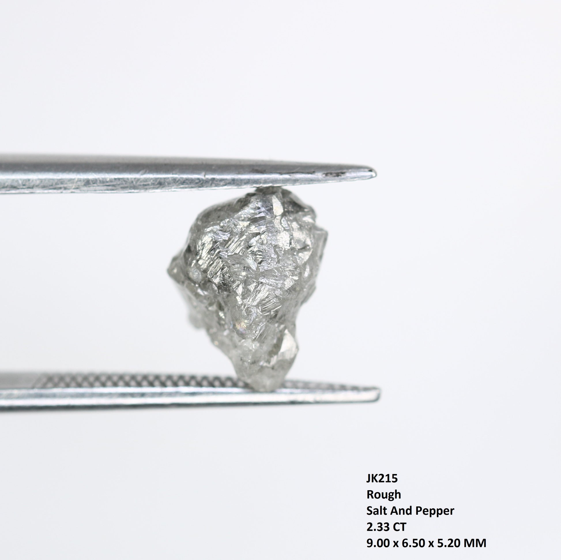 2.33 CT Raw Salt And Pepper Rough Uncut Diamond For Engagement Ring - JayKrishna Diamond