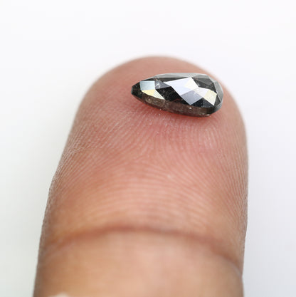 1.01 CT 8.20 MM Salt And Pepper Pear Shape Loose Diamond For Wedding Ring - JayKrishna Diamond