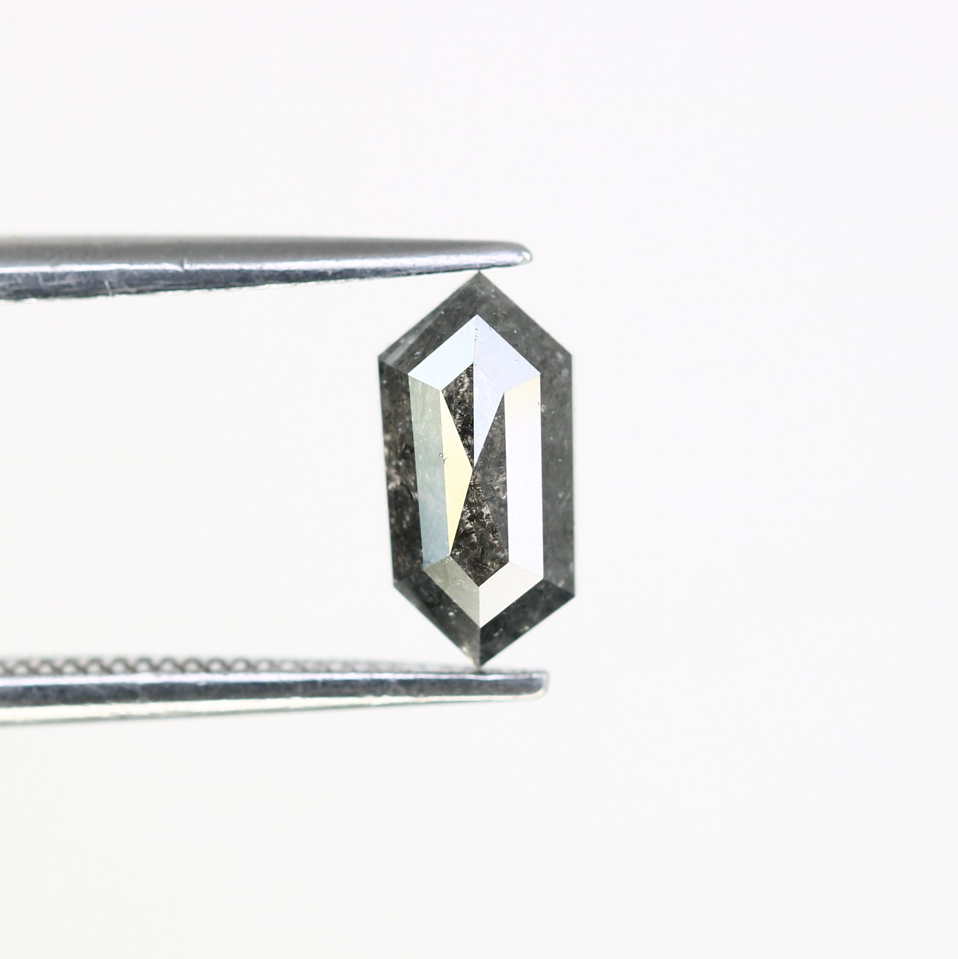 1.01 CT Elongated Hexagon Shape Salt And Pepper 8.50 MM Diamond For Engagement Ring - JayKrishna Diamond