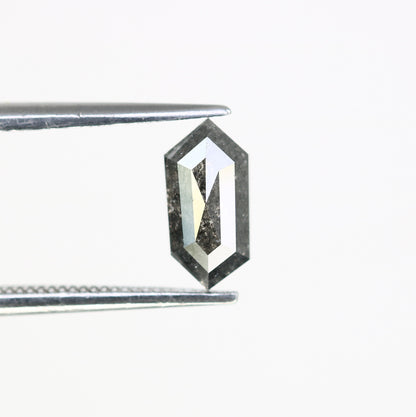 1.01 CT Elongated Hexagon Shape Salt And Pepper 8.50 MM Diamond For Engagement Ring - JayKrishna Diamond