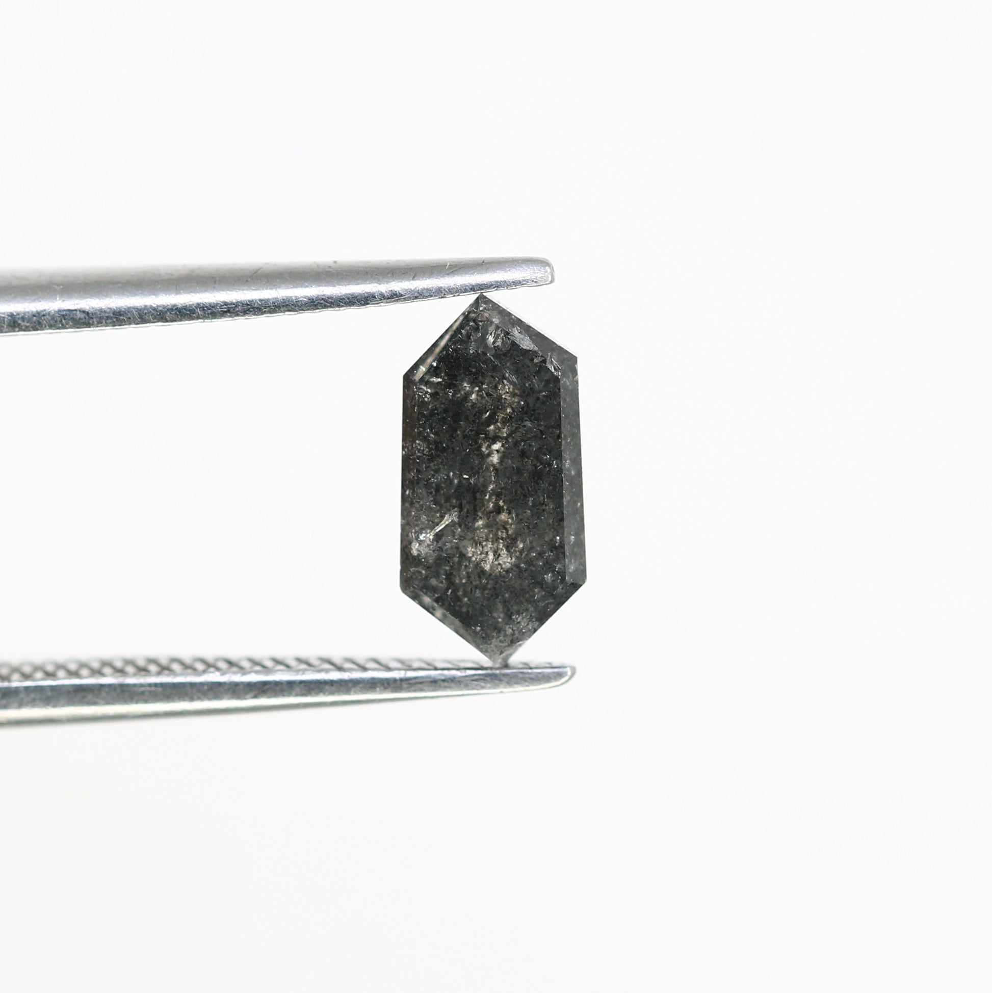 1.01 CT Elongated Hexagon Shape Salt And Pepper 8.50 MM Diamond For Engagement Ring - JayKrishna Diamond
