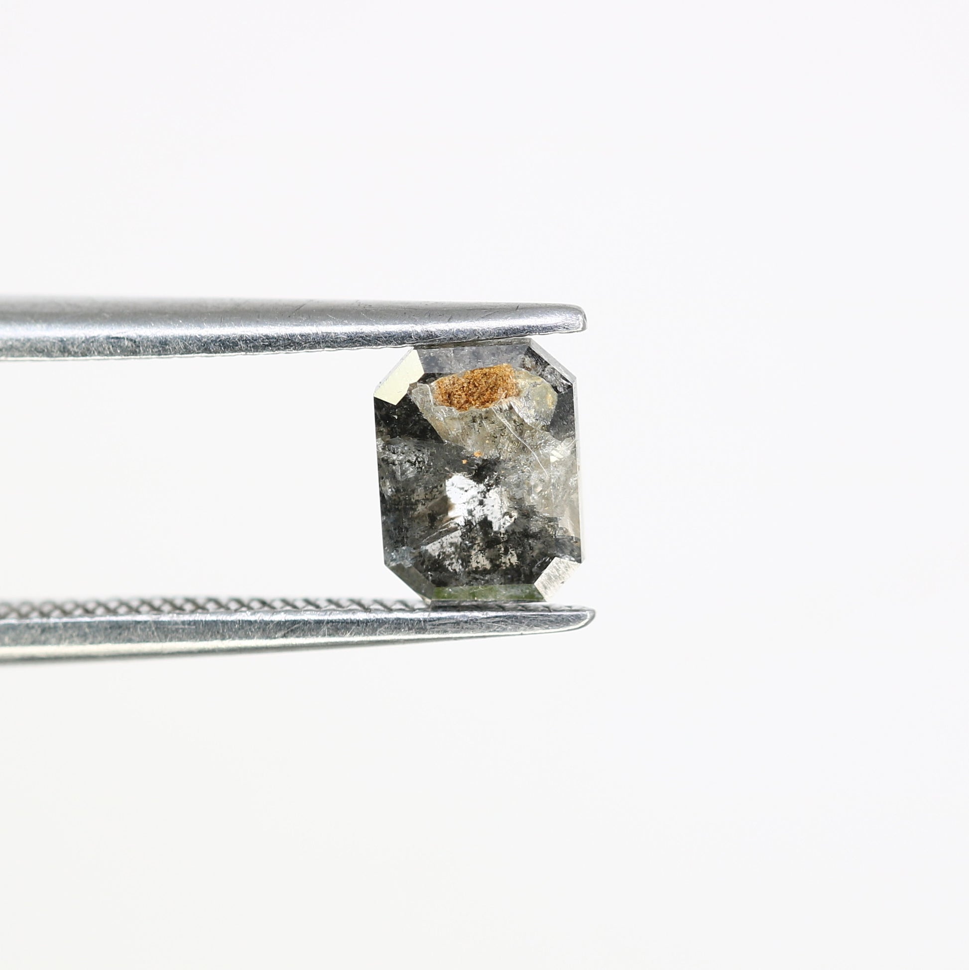 0.83 CT Emerald Shape Salt And Pepper 6.20 MM Diamond For Engagement Ring - JayKrishna Diamond