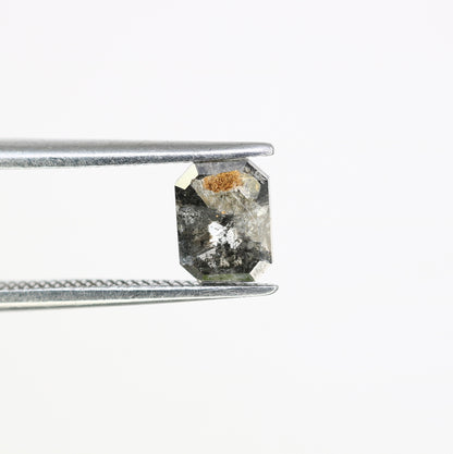 0.83 CT Emerald Shape Salt And Pepper 6.20 MM Diamond For Engagement Ring - JayKrishna Diamond