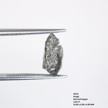 2.63 CT Raw Salt And Pepper Rough Irregular Cut Diamond For Engagement Ring - JayKrishna Diamond