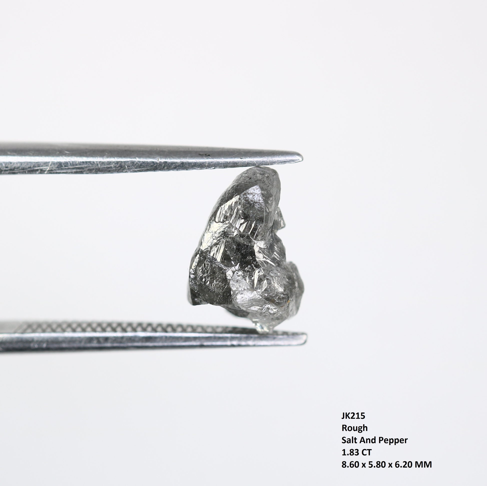 1.83 CT Irregular Cut Raw Salt And Pepper Rough Diamond For Engagement Ring - JayKrishna Diamond