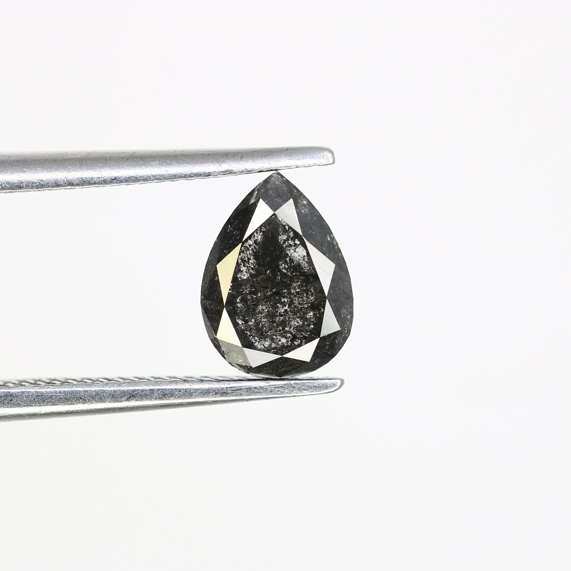 0.80 CT Pear Shape 6.90 MM Salt And Pepper Diamond For Engagement Ring - JayKrishna Diamond