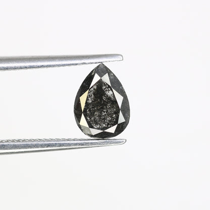 0.80 CT Pear Shape 6.90 MM Salt And Pepper Diamond For Engagement Ring - JayKrishna Diamond
