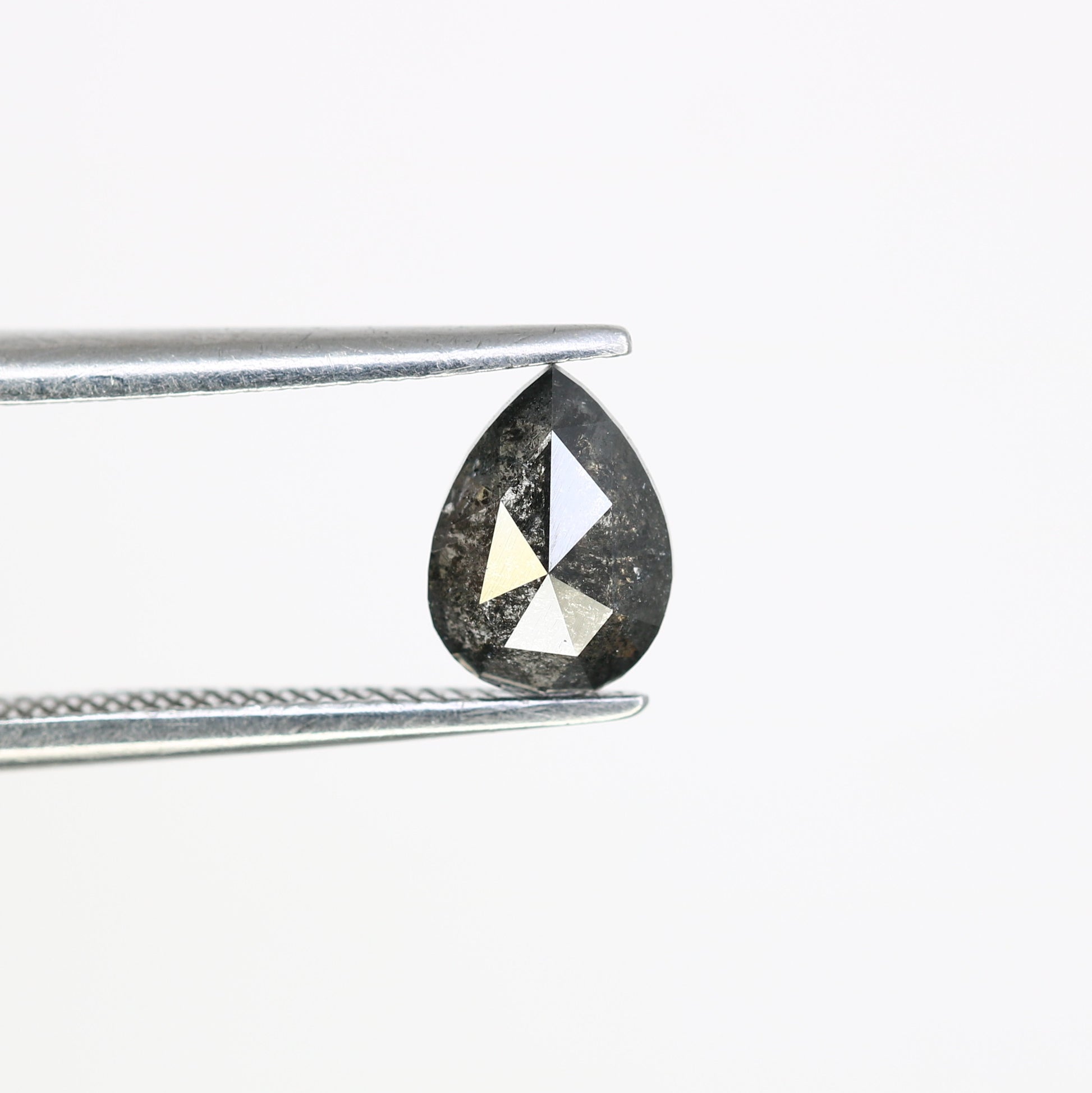 0.80 CT Pear Shape 6.90 MM Salt And Pepper Diamond For Engagement Ring - JayKrishna Diamond