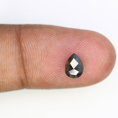 0.80 CT Pear Shape 6.90 MM Salt And Pepper Diamond For Engagement Ring - JayKrishna Diamond