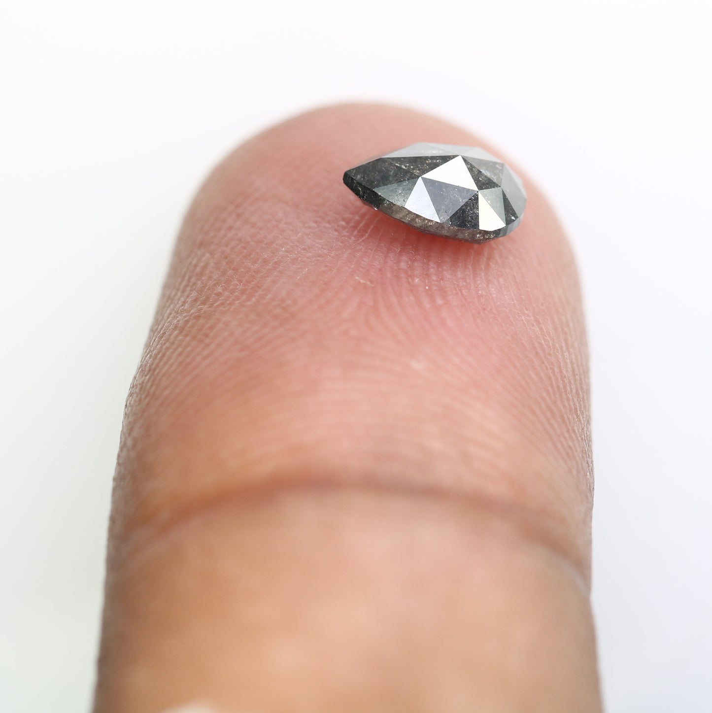 0.80 CT Pear Shape 6.90 MM Salt And Pepper Diamond For Engagement Ring - JayKrishna Diamond