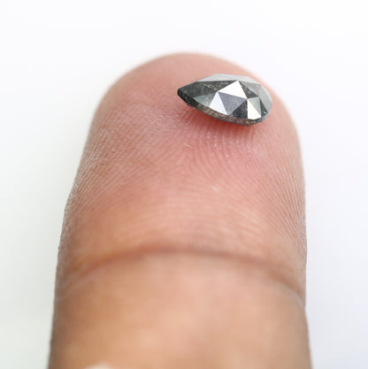 0.80 CT Pear Shape 6.90 MM Salt And Pepper Diamond For Engagement Ring - JayKrishna Diamond
