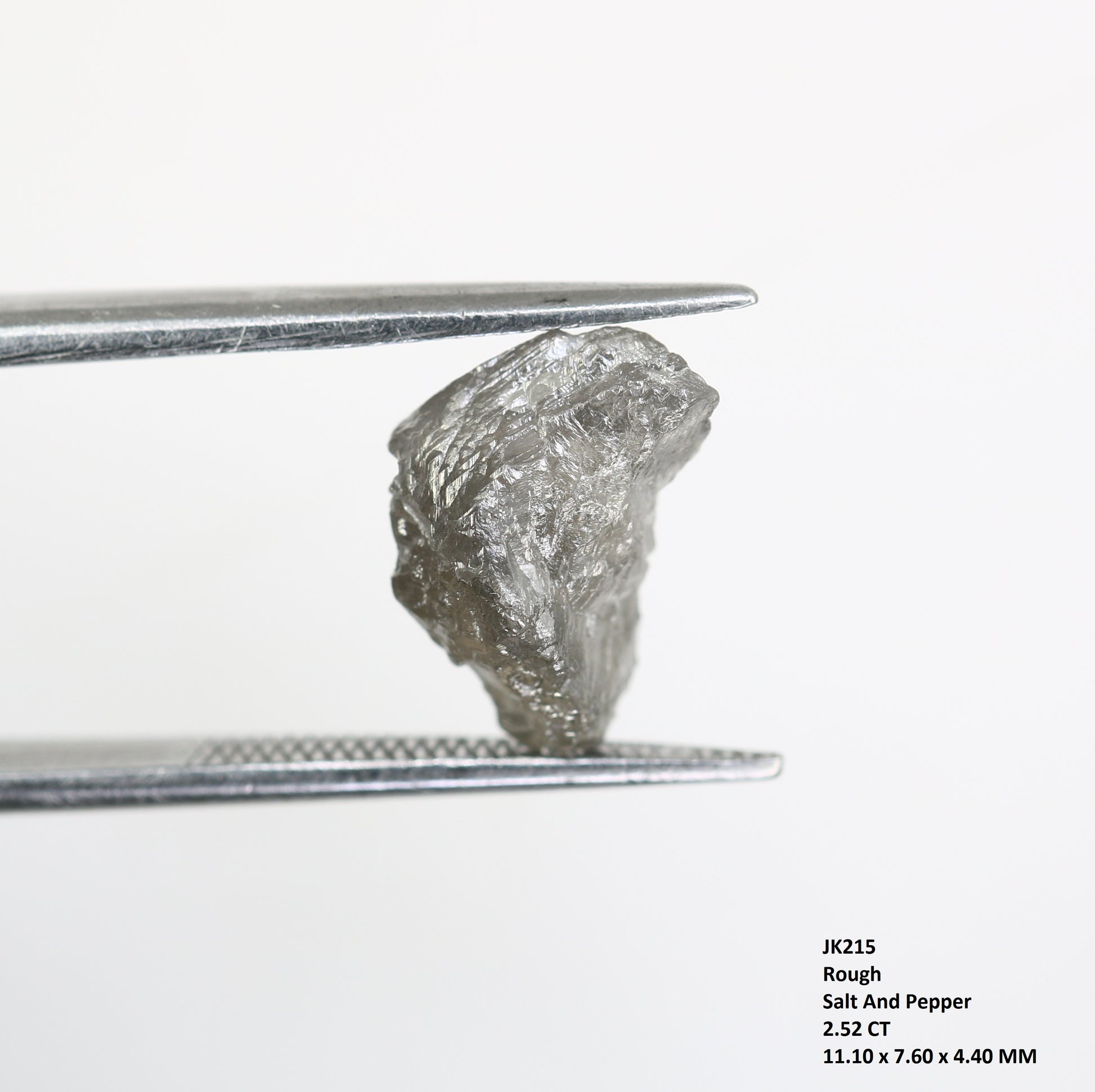 2.52 CT Raw Rough Irregular Cut Salt And Pepper Diamond For Engagement Ring - JayKrishna Diamond