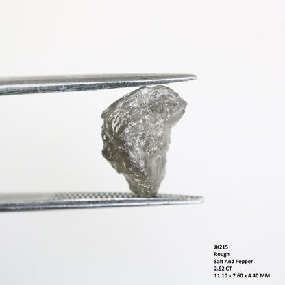 2.52 CT Raw Rough Irregular Cut Salt And Pepper Diamond For Engagement Ring - JayKrishna Diamond