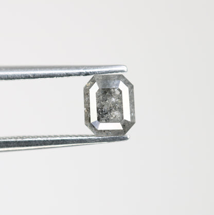 0.94 CT Emerald Shaped Natural Loose Salt And Pepper Diamond For Wedding Ring - JayKrishna Diamond